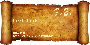 Fogl Erik névjegykártya