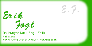 erik fogl business card